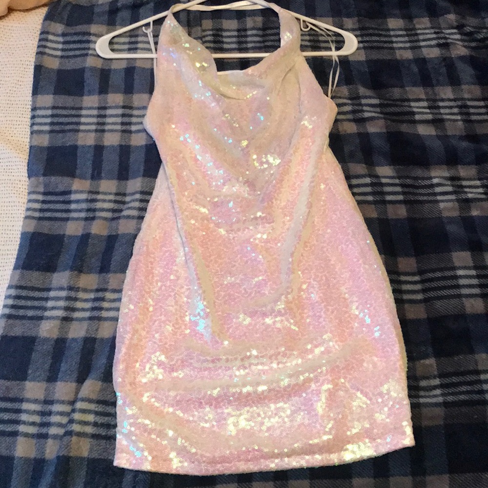 White sequin dress